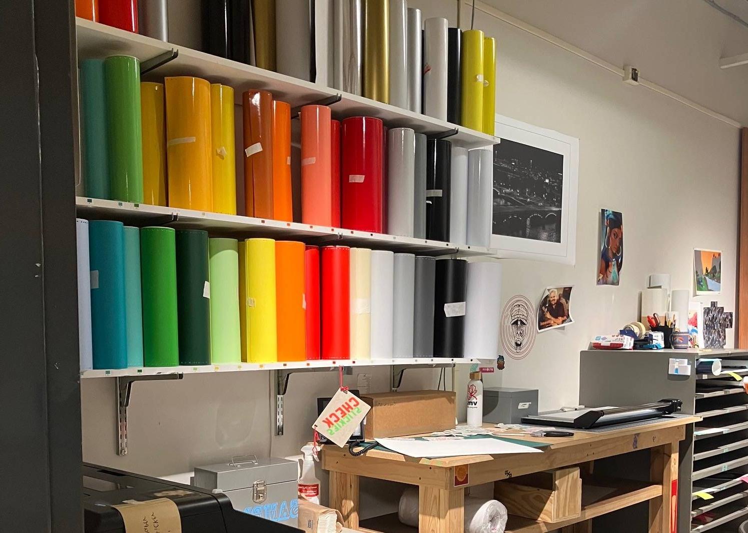 image of Digital Print Shop vinyl colors & printing areas